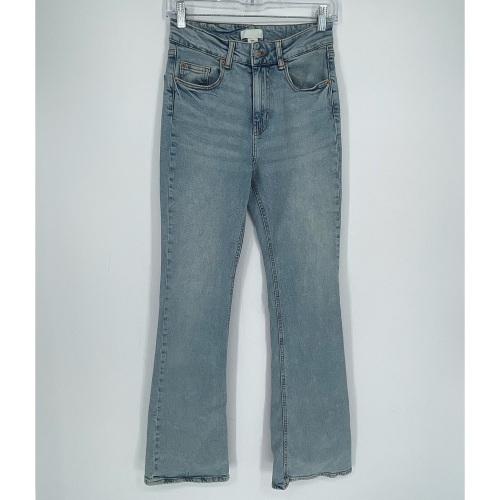 H&M Women's Blue Light Wash High Waisted Bootcut Flare Leg Denim Jeans Size 4